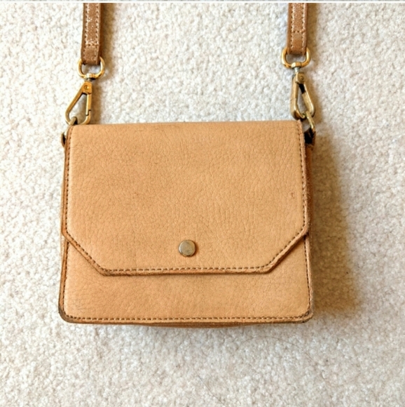 Neiman Marcus Tan Mini Crossbody Bag Clutch - Picture 3 of 10